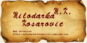 Milodarka Košarović vizit kartica